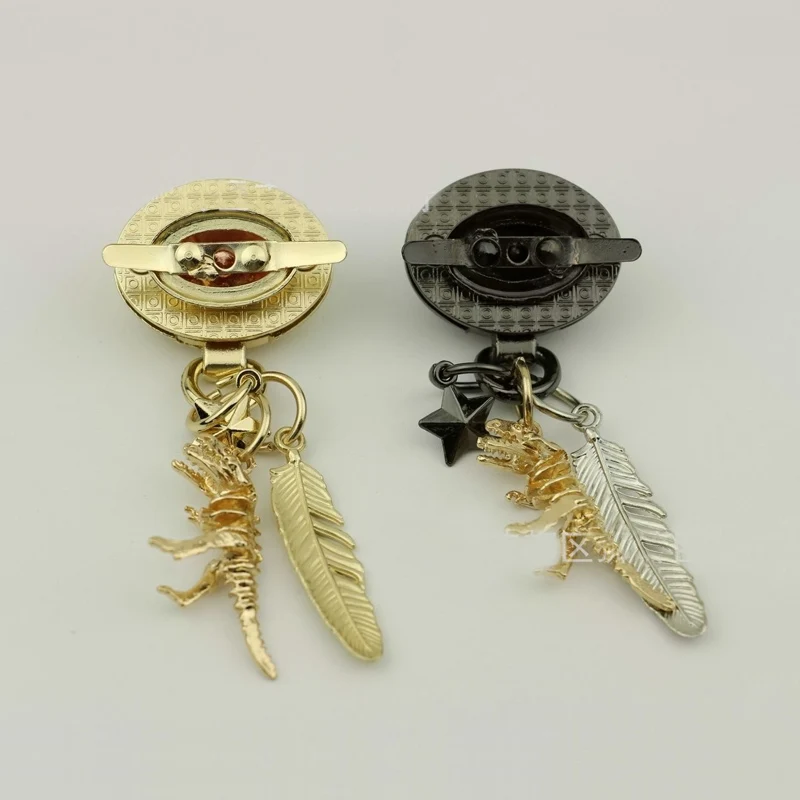 

10 Piece Luggage hardware accessories dinosaur leaf charm die-casting twist mortise lock bag handbag buckle belt charm bag locks