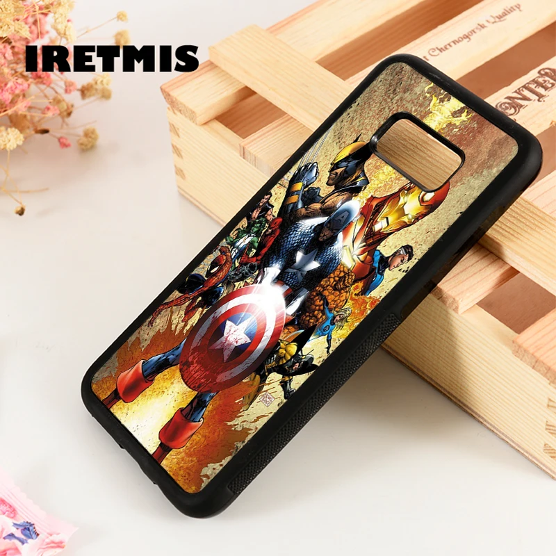 Iretmis S3 S4 S5 Чехол для телефона Samsung Galaxy S6 S7 S8 S9 edge plus Note 3 4 5 8 9 Marvel Капитан Америка