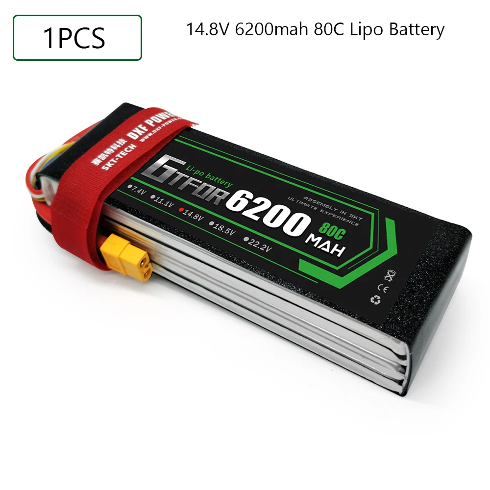 GTFDR RC аккумулятор 14 8 в 6200 мАч 80C 160C 4S XT60 EC5 XT90 DEANS XT150 Lipo для радиоуправляемого