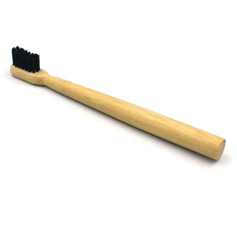 1 шт. детская зубная щетка с мягкой щетиной деревянная зубная щетка натуральная бамбуковая ручка уход за полостью рта Экологичная зубная щетка для путешествий - Цвет: Черный