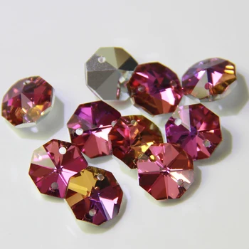 

14mm Crystal Octagonal Beads New Color Two Hole Chandelier Parts DIY