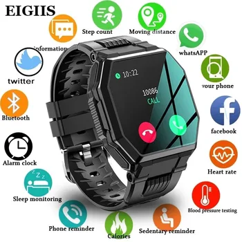 Reloj inteligente deportivo para hombre, Smartwatch con llamadas, Bluetooth, pantalla táctil de 2021 pulgadas, control del ritmo cardíaco y de la presión sanguínea, reproducción de música, 1,54