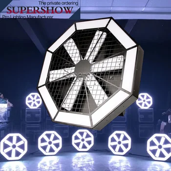 Goedkoop Led Fan Effect Licht 576 Lamp Kralen DMX512 Voice Control Voor Party Licht Kleur Muziek Dj Disco Verlichting Podium Super strobe Verlichting