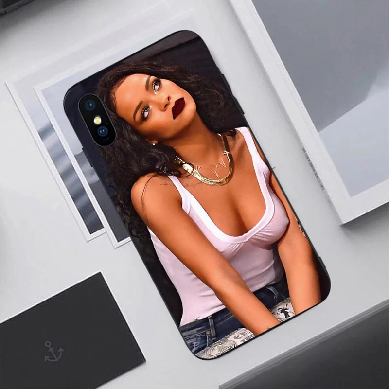 

IMIDO Singer Rihanna soft silicone phone case for iphone 11 PRO XS MAX XR X 7 6s 8 6 plus cover se 5 10 5s TPU shell Coque Funda