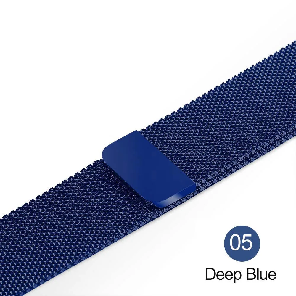Миланский ремешок для наручных часов Apple Watch, ремешок 42 мм, 38 мм и нержавеющая сталь металлический корпус iwatch4/3/2/1 Нержавеющая сталь браслет наручные часы мессенджер через плечо на магнитной застежке - Цвет ремешка: Deep Blue