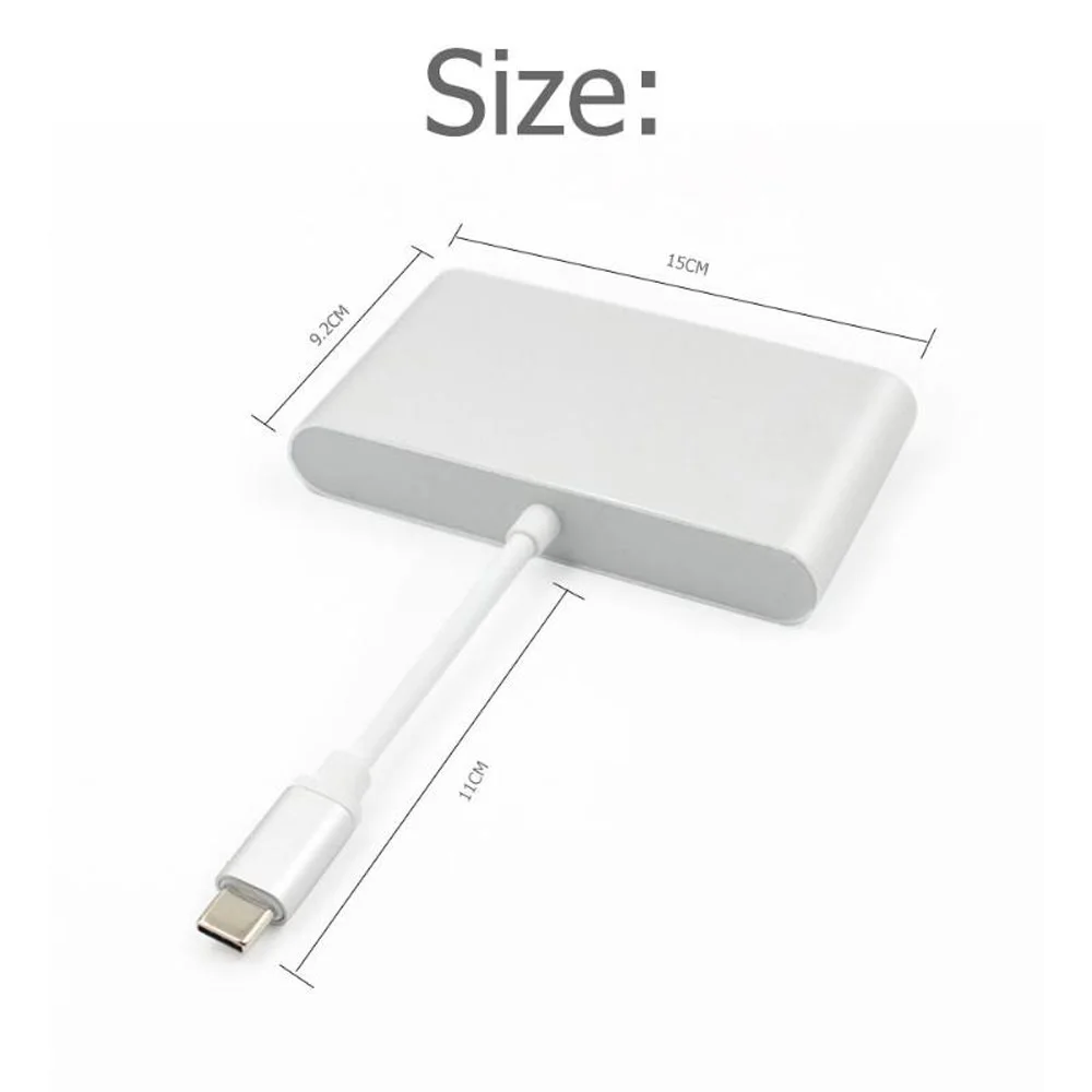 USB-C-4 K HDMI RJ45 Gigabit Ethernet USB 3,1 type C порт 4 в 1 концентратор адаптер USB 3,0 скорость передачи данных до 5 Гбит/с