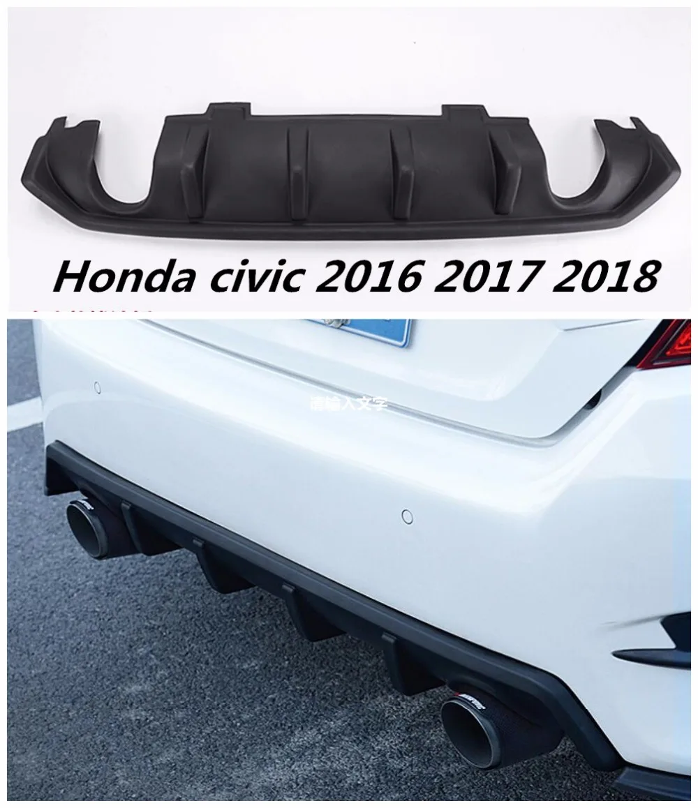 

European Style ABS and carbon fiber Black Primer Car Rear Bumper Lip Auto Car Diffuser For Honda civic 2016 2017 2018