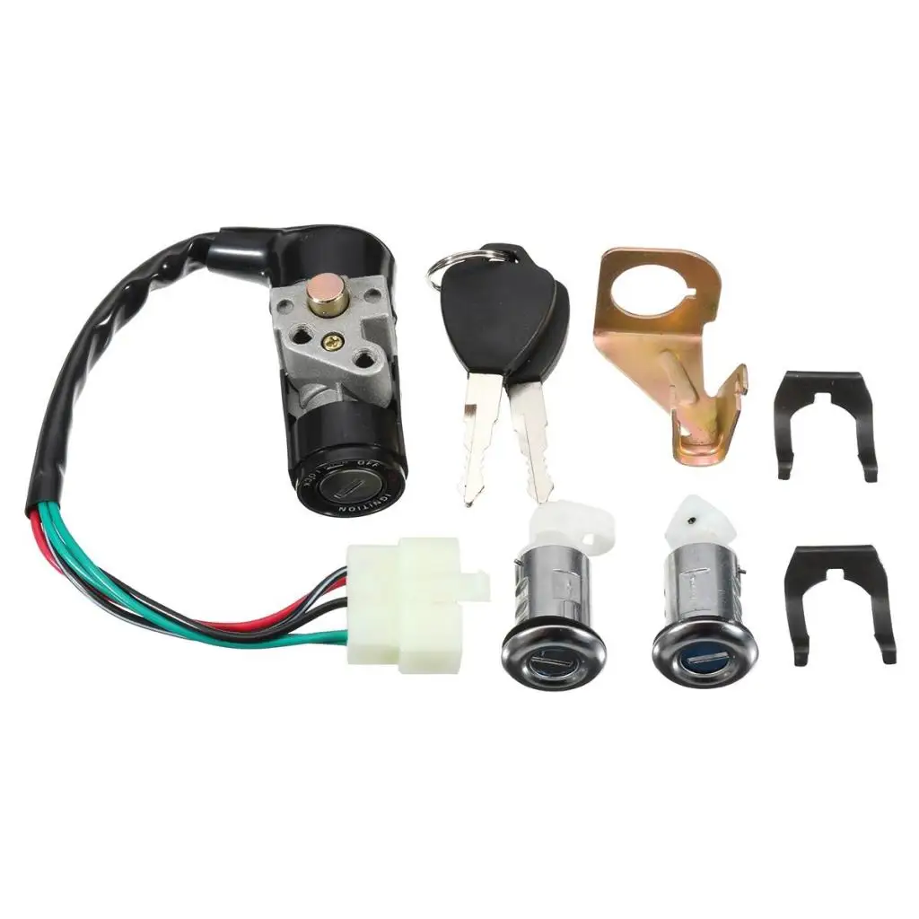 Ignition Switch Cylinder Cap Lock Keys Set for Scooter GY6 50cc 150cc