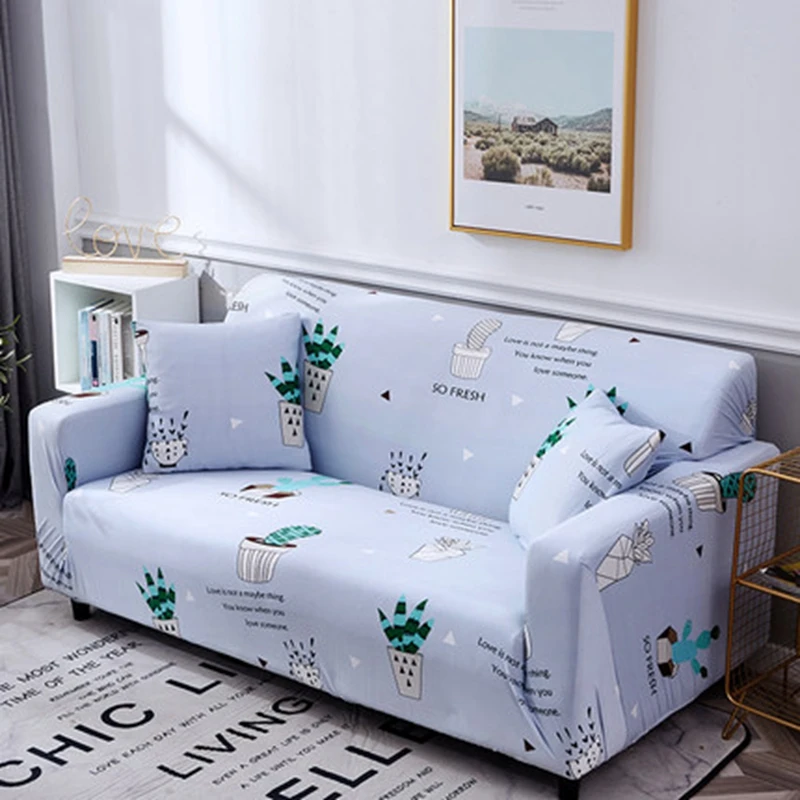 

Cartoon Tropical Style Universal Stretch Sofa Covers Living Room Sectional Couch Slipcovers Elastic Spandex Sofa Cover Furniture