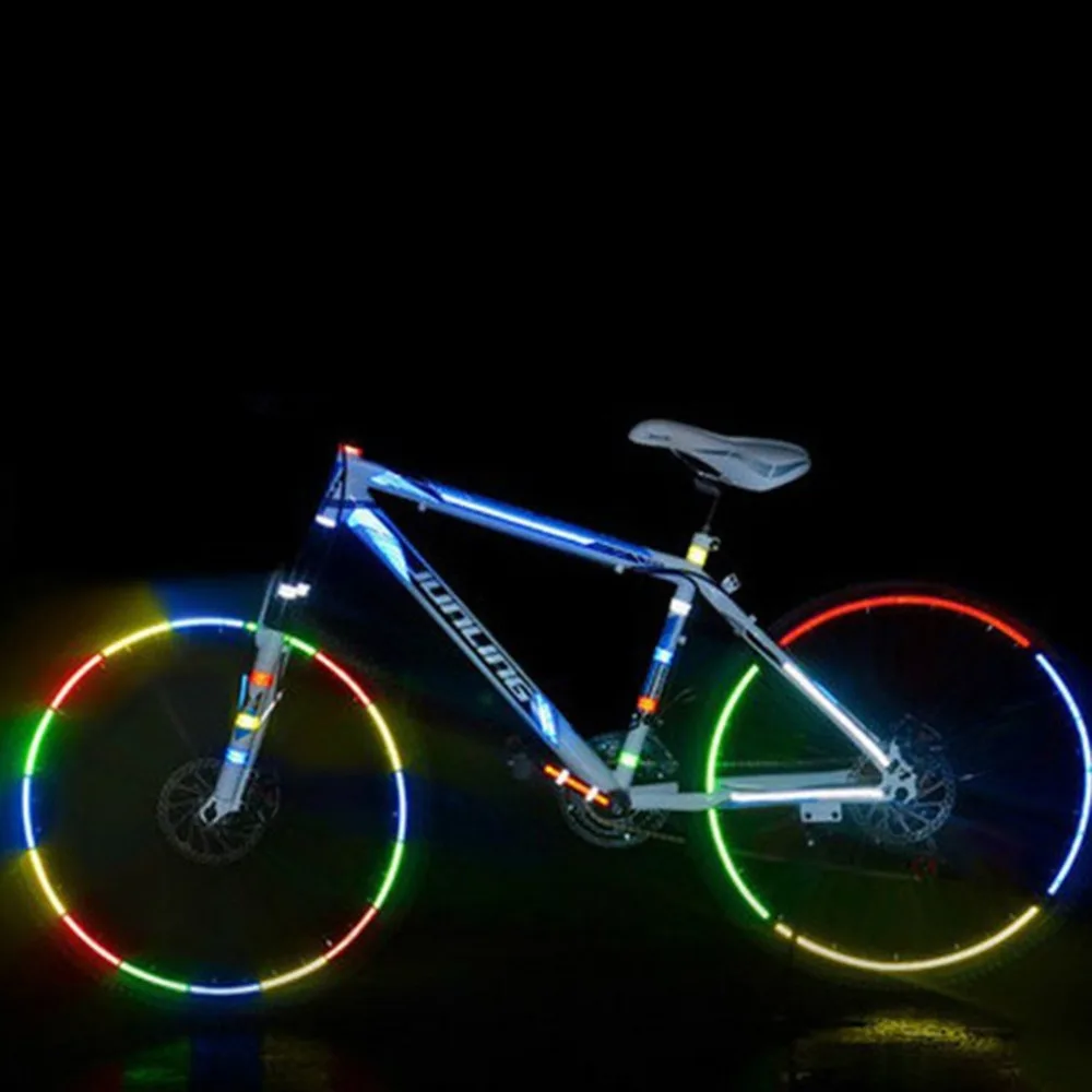 Горячая велосипедный отражатель флуоресцентный MTB велосипед стикер велосипедный обод колеса светоотражающий стикер s Наклейка аксессуары