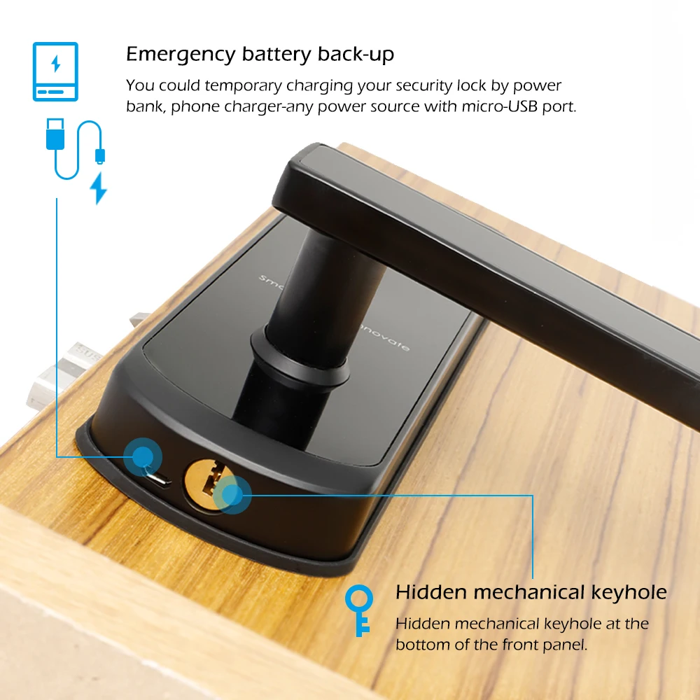 US $132.82 TTlock Bluetooth WiFi Security Safe Electronic Keypad RFID Keyless Smart Door Lock