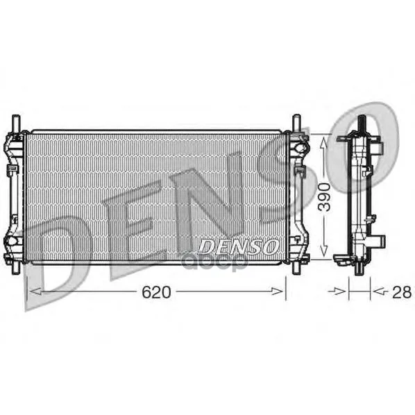 Радиатор Системы Охлаждения Ford: Transit 2.0di/2.0tdci/2.4di/2.4td/2.4tddi/2.4tdci/2.4tde 00- Denso арт. DRM10102