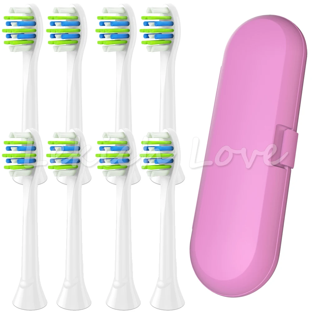 8Pcs with Pink Case 8 шт Насадки для зубных щеток для Philips Sonicare, 2 серии, Flexcare, EasyClean, Diamond Clean, Flexcare, EasyClean - Цвет: 8Pcs with Pink Case