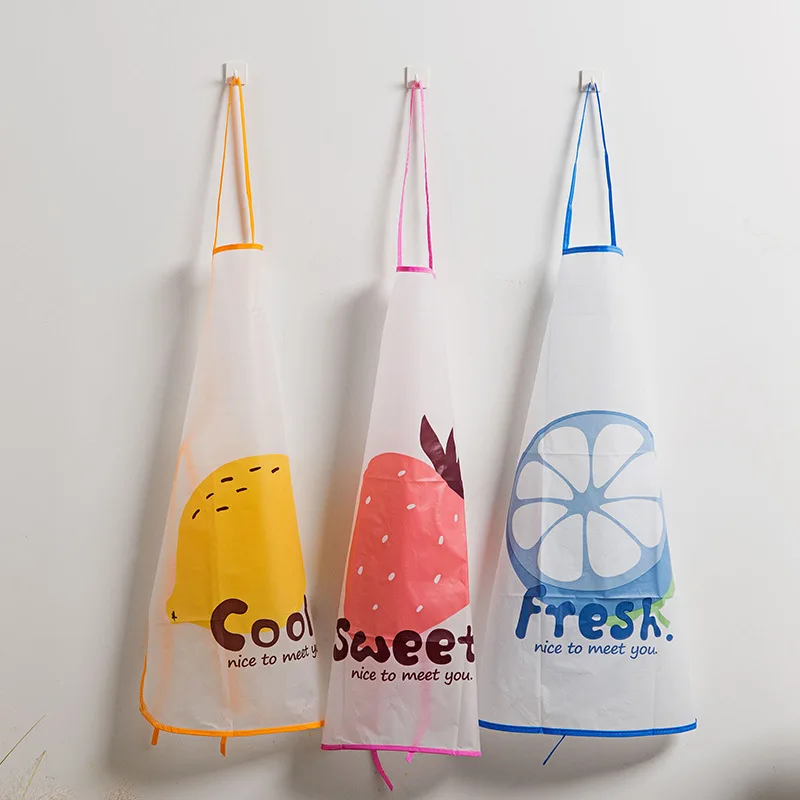 

Cartoon Fruit Waterproof Apron Oil Resistant Cooking Cute Overclothes Kitchen Cooking Fashion Household Adult Female Waist-