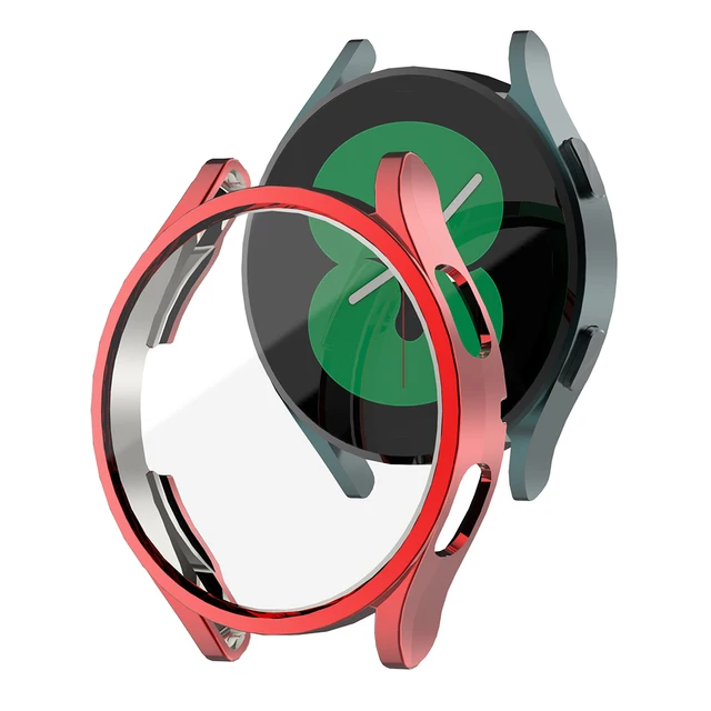Protective Case for Samsung Galaxy Watch 4 40mm 44mm, Soft TPU Cover Bumper Full Screen Protector for Galaxy Watch4 Accessories Red