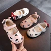 Disney Mickey Princess Kids Leather Shoes For Girls Bow Children Flat Heel Girls Single Shoes Butterfly Toddler Shoes ► Photo 2/6