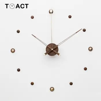 

Nordic Large DIY Wall Clock Modern Design for Living Room Solid Wood 3D Decoration Big Clock Wall Watch Home Decor