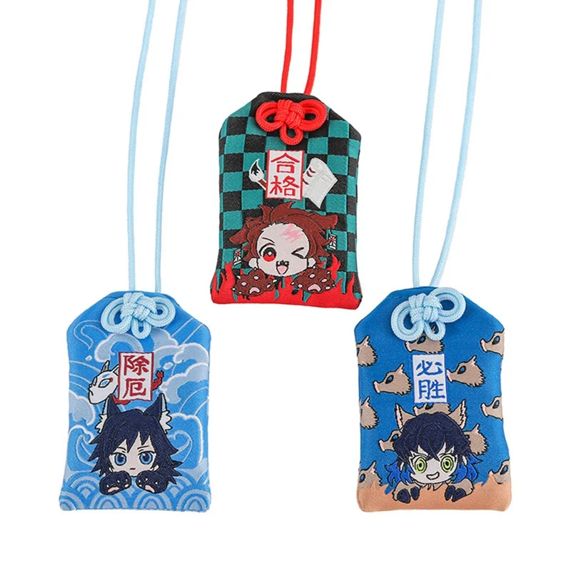 

Anime Demon Slayer: Kimetsu No Yaiba Tanjirou Nezuko Cosplay New Year Good Luck Amulet Students Cartoon Talisman Decoration