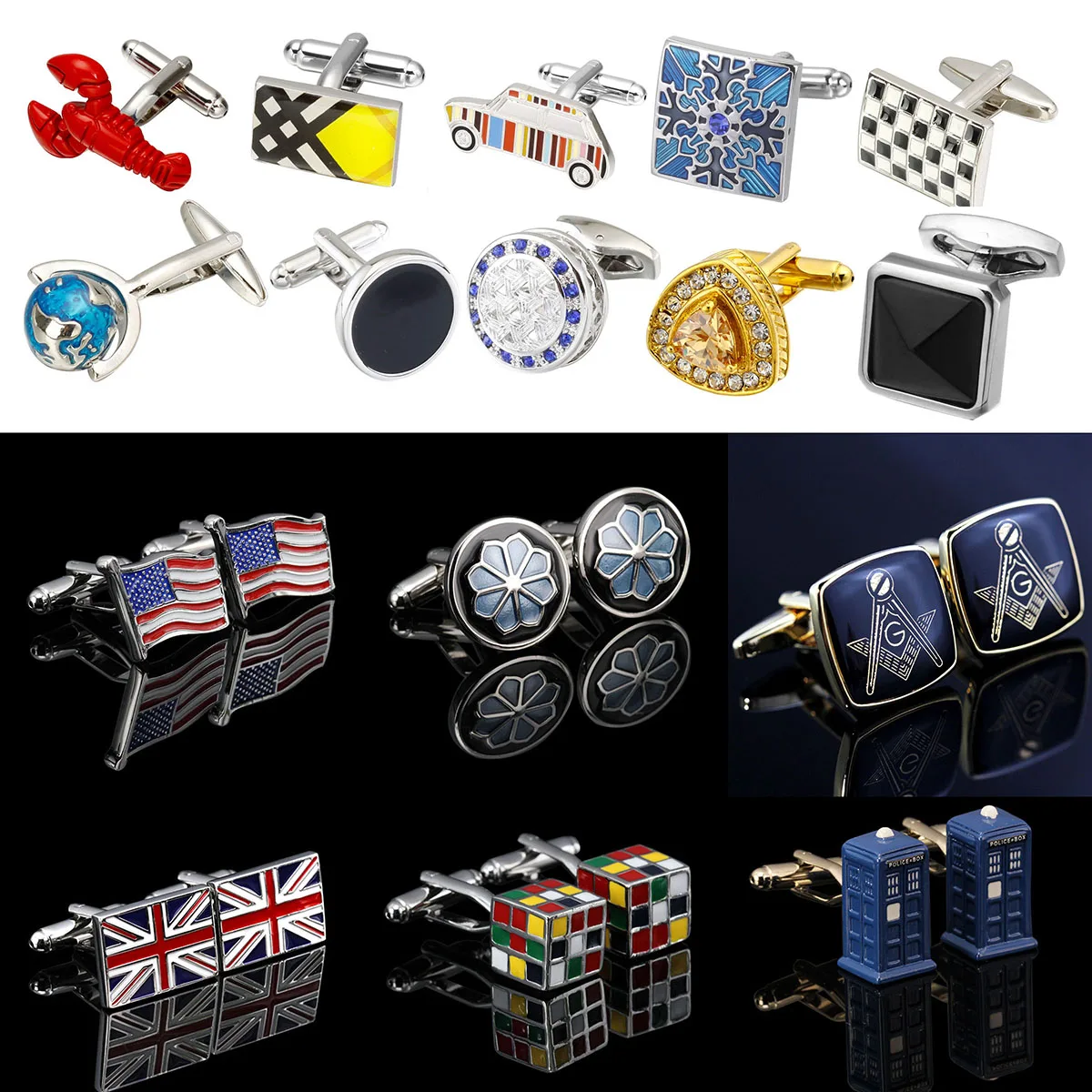 

Luxury Shirt Cufflinks for Mens gift Brand cuff buttons Enamel Christmas/Flag/Animal cuff link High Quality abotoaduras Jewelry