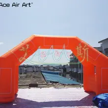 Полностью свободно стоящий Оранжевый надувной старт финишной линии арки цели, ворота входа со съемными коробками наклейки