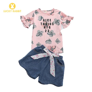 

Bulk wholesale kids clothing set cute kids girl summer clothes elegant fashion children girls boutique clothing sets