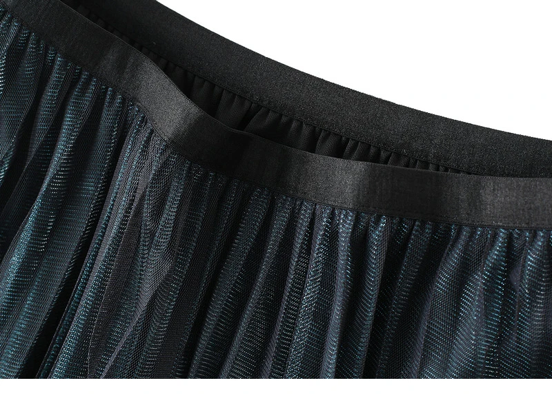 TIGENA אופנה ארוך קפלים טול חצאית נשים 2021 קיץ קוריאני שיפוע אסתטי רשת קו גבוהה מותן מקסי חצאית נקבה