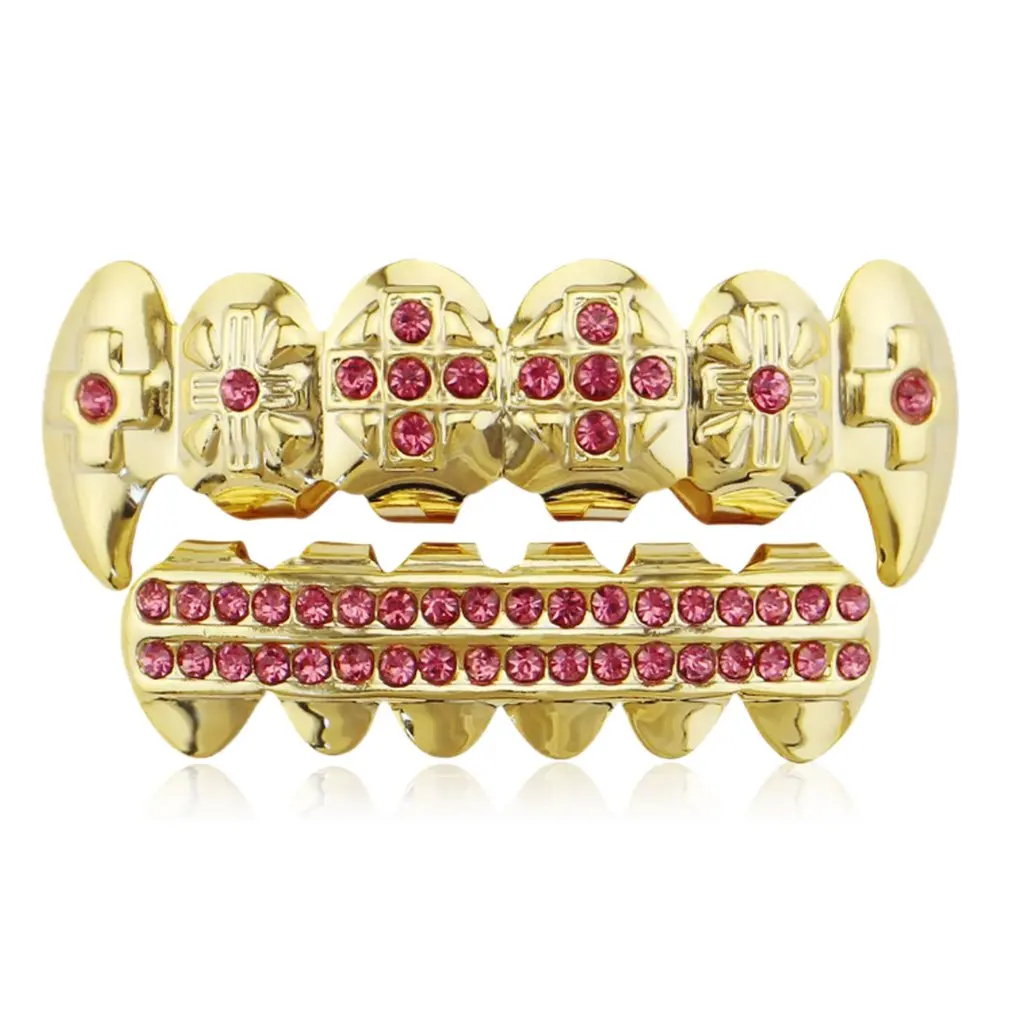 GENBOLI Metal Hip Hop Braces Top And Bottom Teeth Bling Set Halloween Party Jewelry Body ToothN | Украшения и аксессуары