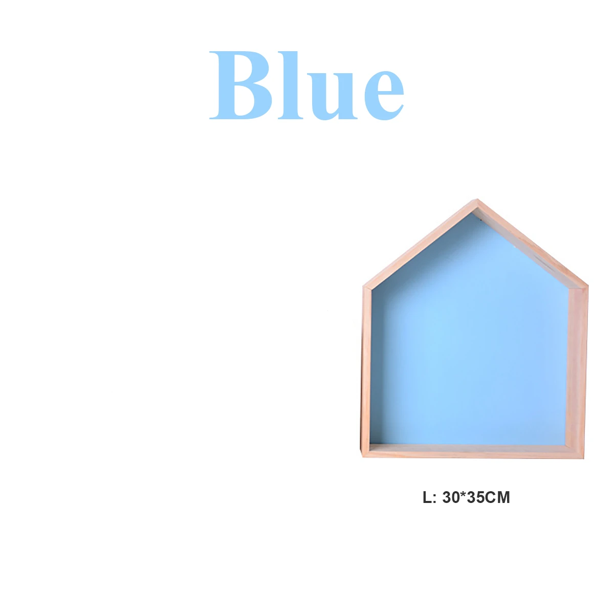 Деревянный шкаф для хранения в скандинавском стиле, декоративная настенная подвесная полка для детской спальни, гостиной, органайзер для хранения - Цвет: L blue