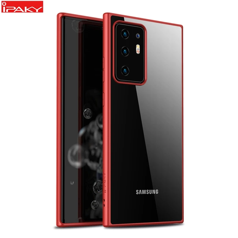 IPAKY для Samsung Note 20 S20 Ультра чехол Plus Прозрачный ударопрочный TPU PC Гибридный |