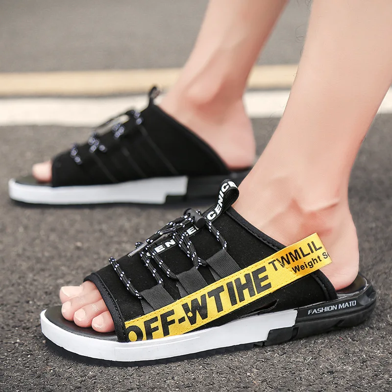

2019 New Style Sandals Men's Summer Fashion Casual A- line Foot Covering MEN'S Slippers Sandals