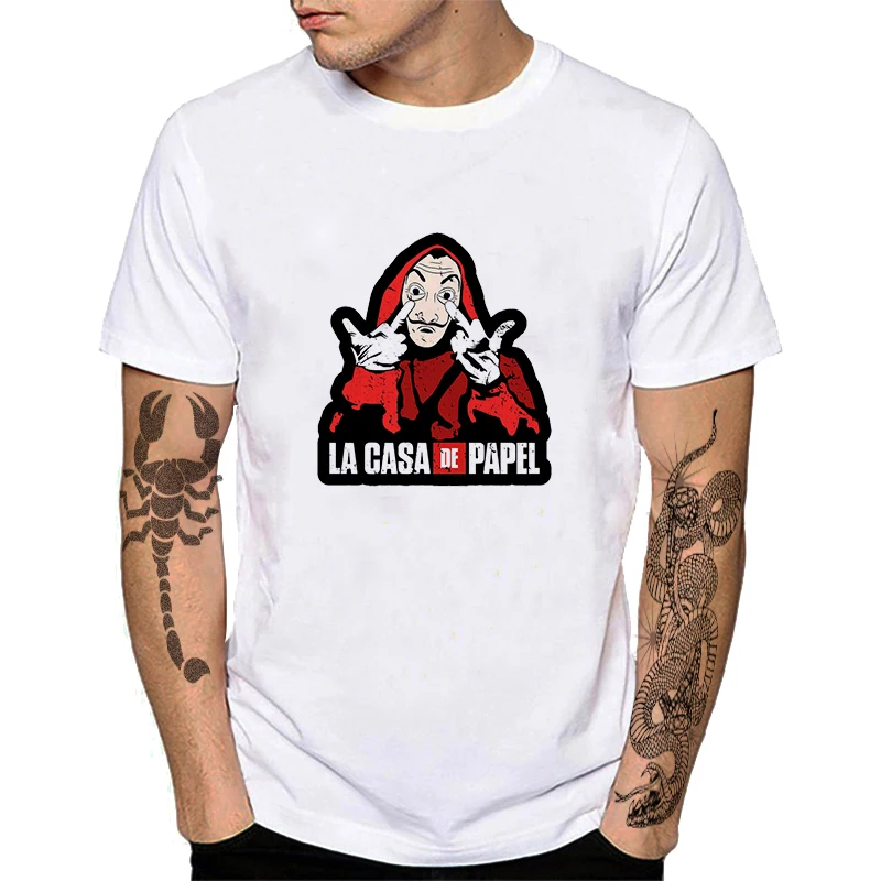 Мужская футболка с надписью House of Paper Money Heist хлопковые футболки короткими