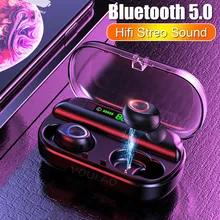 VOULAO Bluetooth наушники беспроводные Bluetooth V5.0 наушники 9D стерео спортивные водонепроницаемые наушники гарнитура с микрофоном+ зарядная коробка