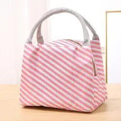 WENYUJH утолщенная сумка Bento Водонепроницаемая женская сумка с рисовой изоляцией большая полосатая термоизолированная сумка для обеда новая