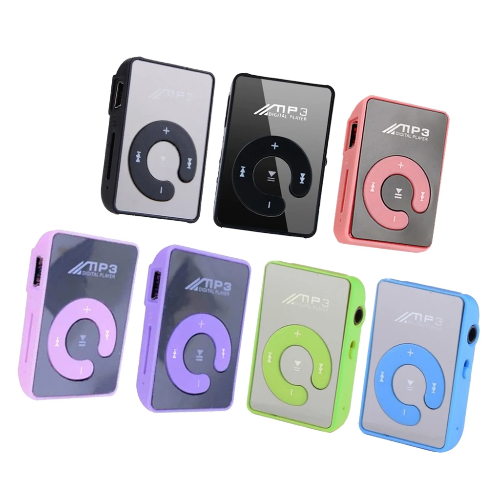 Electrónica Rey® Mini Reproductor MP3 con Enganche de Clip Music Player Naranja Tarjeta de 4Gb Auricular Negro Cable de Carga