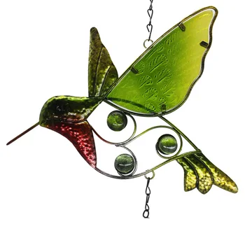 

Outdoor Garden Wind Chimes Glass Hummingbird Bell Pendant Door Crafts Indoor