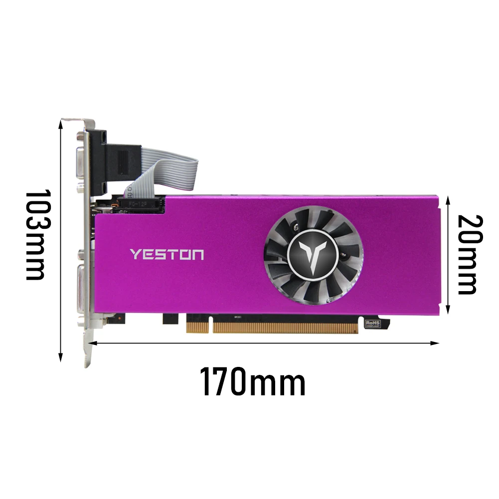 Yeston RX-550 Video Card 128-Bit 4GB GDDR5 Graphics Card 4GD5 LP GPU HD Multi-screen Home Desktop Computer Game Half-height