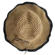 Женская Солнцезащитная шляпа с бантом, соломенная складная шляпа, летняя шляпа с широкими полями, пляжная шляпа для женщин