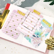 Pomtheon ПВХ покрытый пластик Bookmarks для книг сегодня Неделя Месяц указатели книги аксессуары для планировщика канцелярские принадлежности