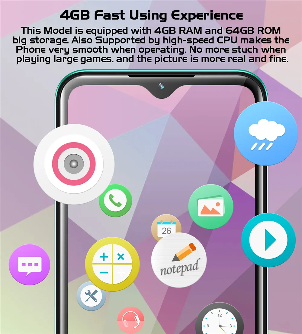 M9, глобальная версия, четырехъядерный смартфон с экраном капли воды, 4 грамма, 64 грома, 13 МП, 6,26 дюйма, разблокированные мобильные телефоны Android