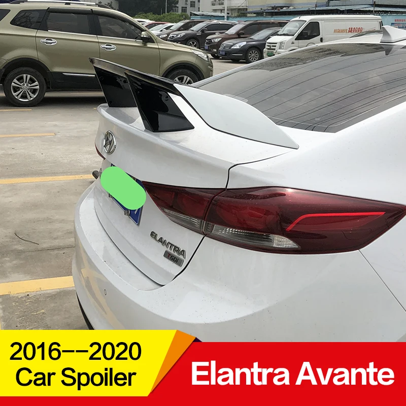 Использовать для hyundai Elantra Avante спойлер 17 18 19 20 лет ABS Пластиковый материал заднее крыло EX стиль спортивные аксессуары