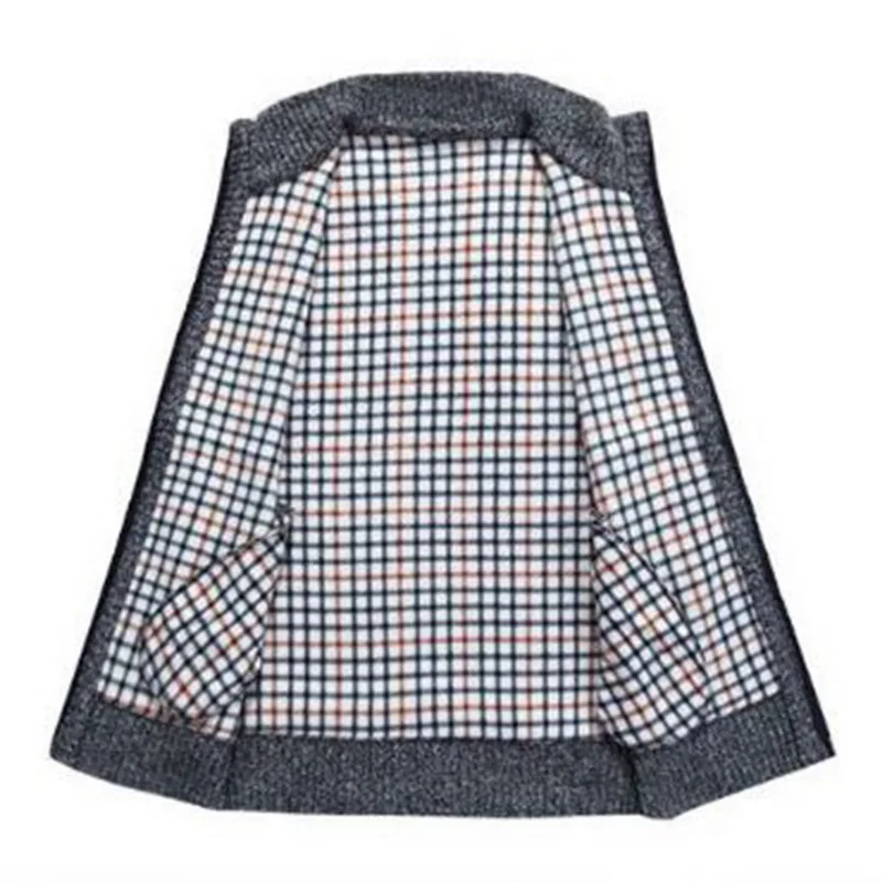 CYSINCOS осенний зимний мужской шерстяной свитер, жилет на молнии без рукавов Вязанный жилет куртка теплый флисовый свитер размера плюс
