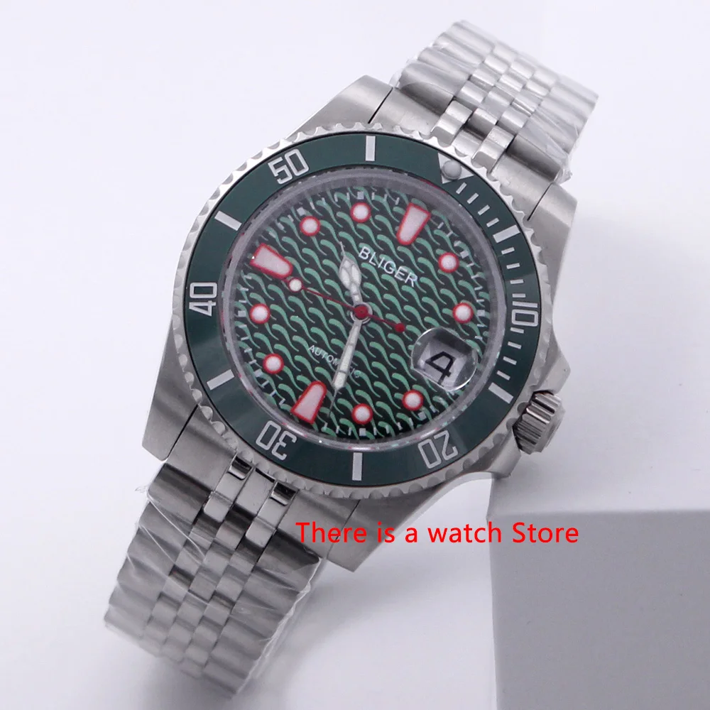 

Bliger 40mm Automatic Mechanical Mens Watch Luxury Brand Business Sapphire Glass Clock Luminous Waterproof Calendar Wristwatch