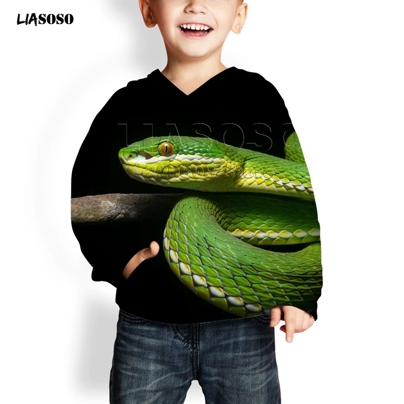 LIASOSO, новинка, 3d принт, животное, змея, унисекс, принт с животными, летняя мода, худи для женщин, мужчин, детей, Забавный пуловер Harajuku, Питон - Цвет: 22
