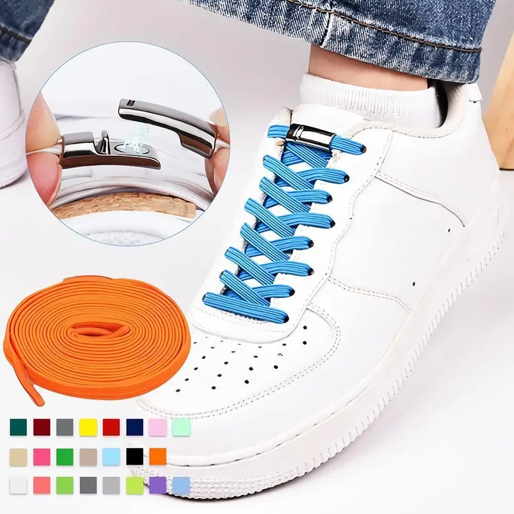 Magnetic ShoeLaces Elastic Locking ShoeLace Special Creative No Tie Shoes lace Kids Adult Unisex Sneakers Laces strings