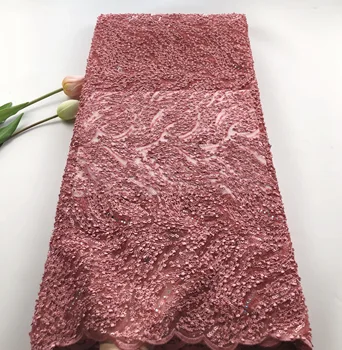 

newcoming fashion african net tulle lace fabric with sequins 5yards african french lace fabric with sequins QCOC221