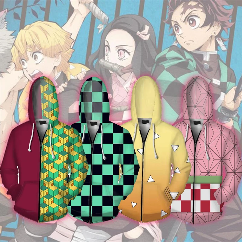 Толстовка с капюшоном Kamado Tanjirou Nezuko костюм для косплея из аниме рассекающий