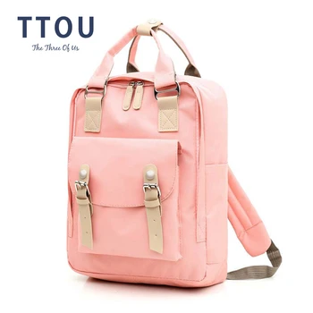 

TTOU Panelled Female Backpack Multifunction Canvans Candy Color Backpack for Women Casual School Bag Bagpack mochila mujer