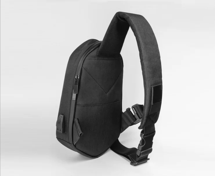 Мужская нагрудная сумка PU многофункциональная USB зарядка ремень сумка для улицы модная сумка через плечо