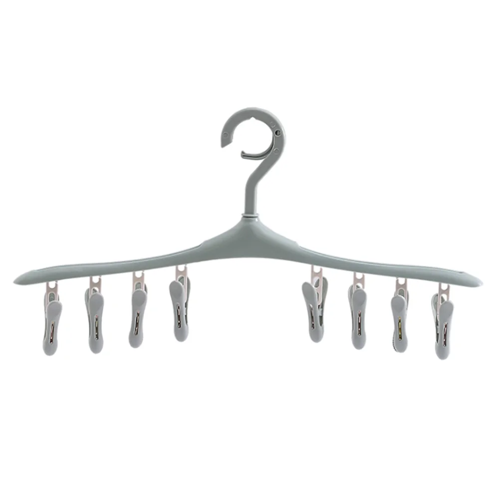 Multi-function 8 clip drying rack multifunctional windproof rotatable plastic baby underwear socks clip hanger household items - Цвет: C