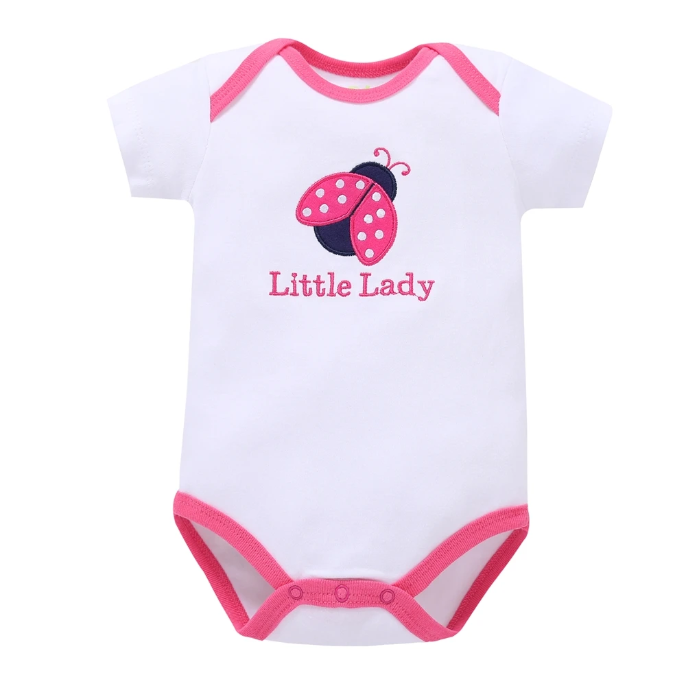 Новая одежда для новорожденных одежда с короткими рукавами для мальчиков и девочек хлопковые комбинезоны белого цвета с надписью «I Love Papa Mama» - Цвет: PYF0042